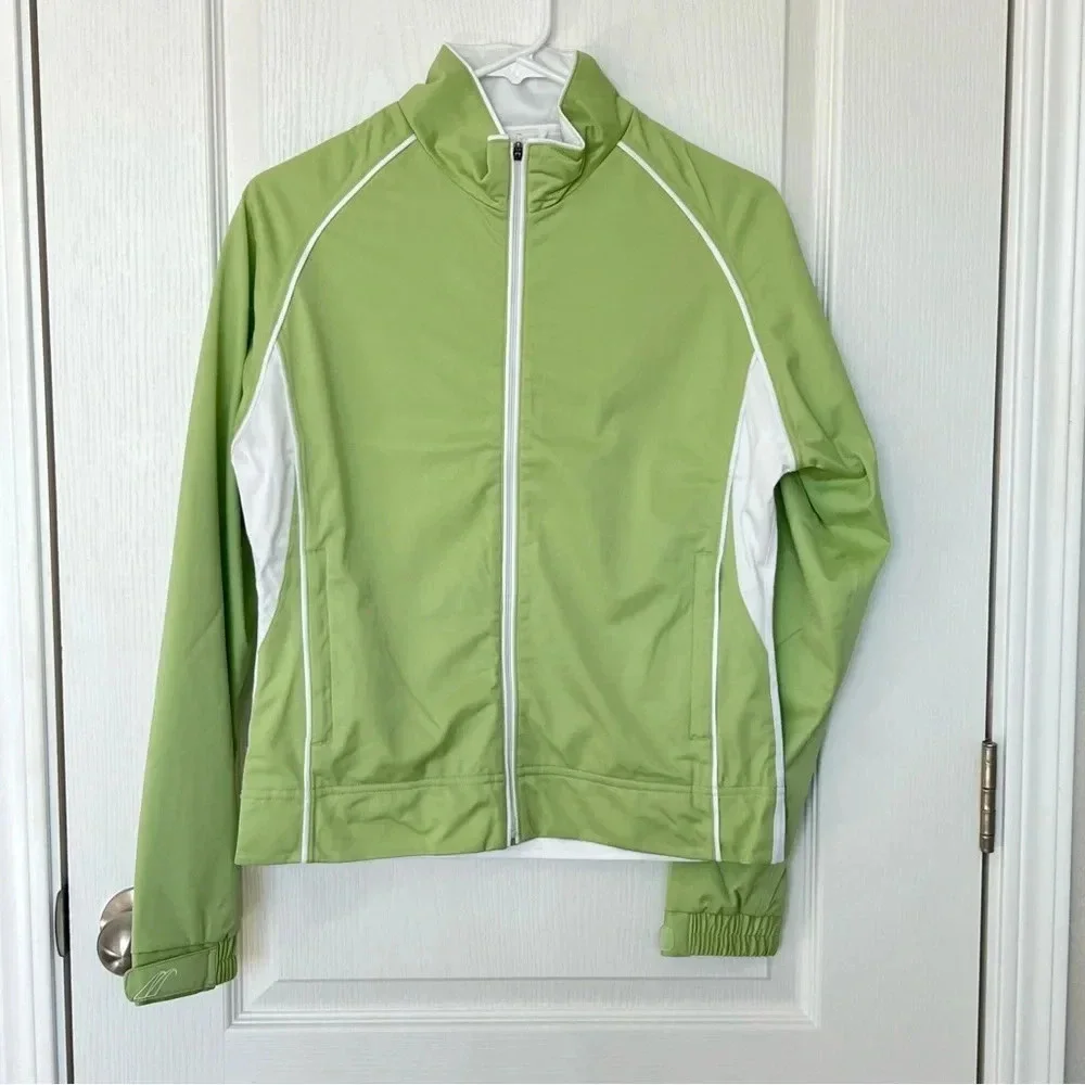 NWT Glen Echo Stretch Tech Rain Gear Waterproof Golf Jacket Lime White Size S
